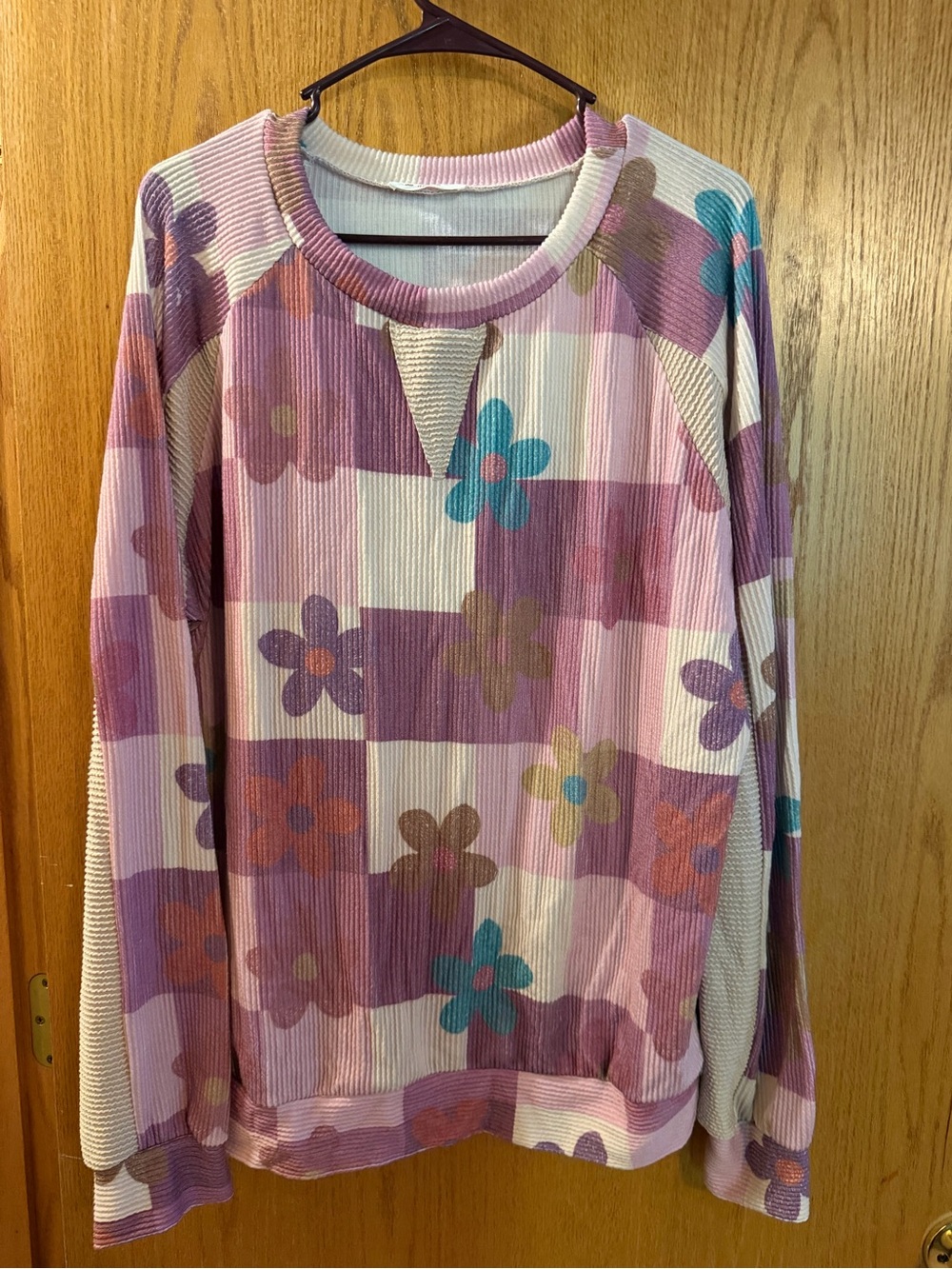 Women’s Floral Patchwork Crewneck top - Pink Floral
